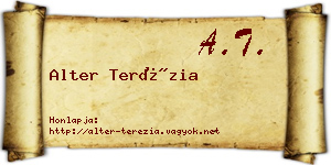 Alter Terézia névjegykártya